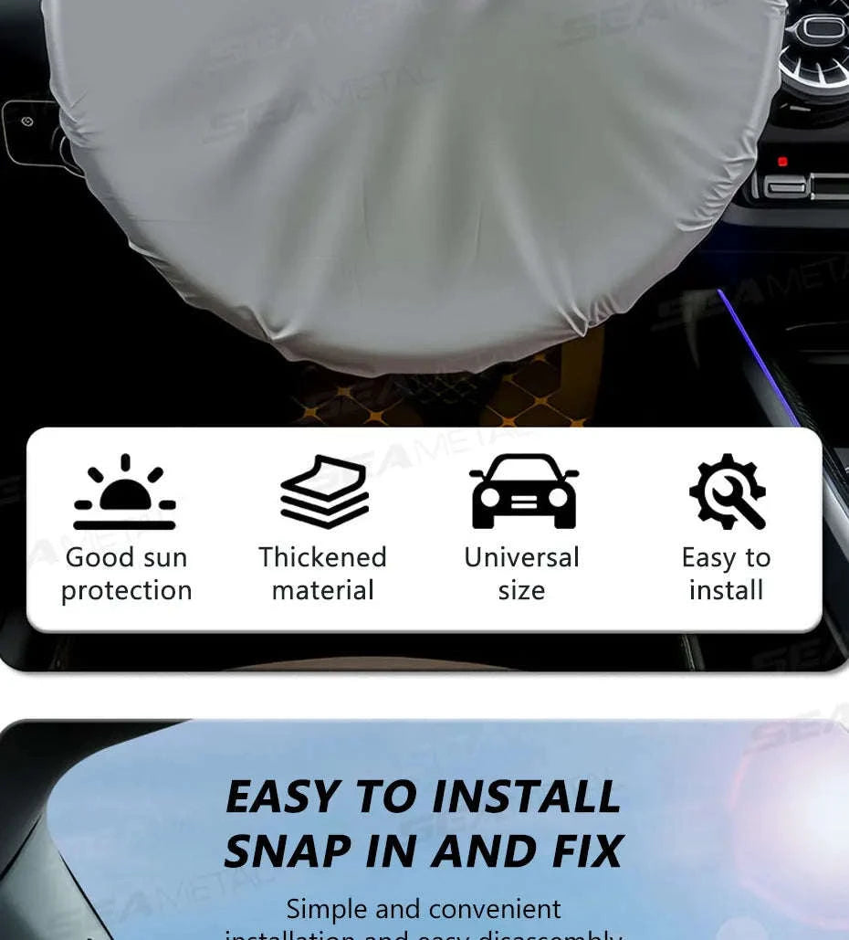 Universal Steering Wheel Sunshade Cover-1pc