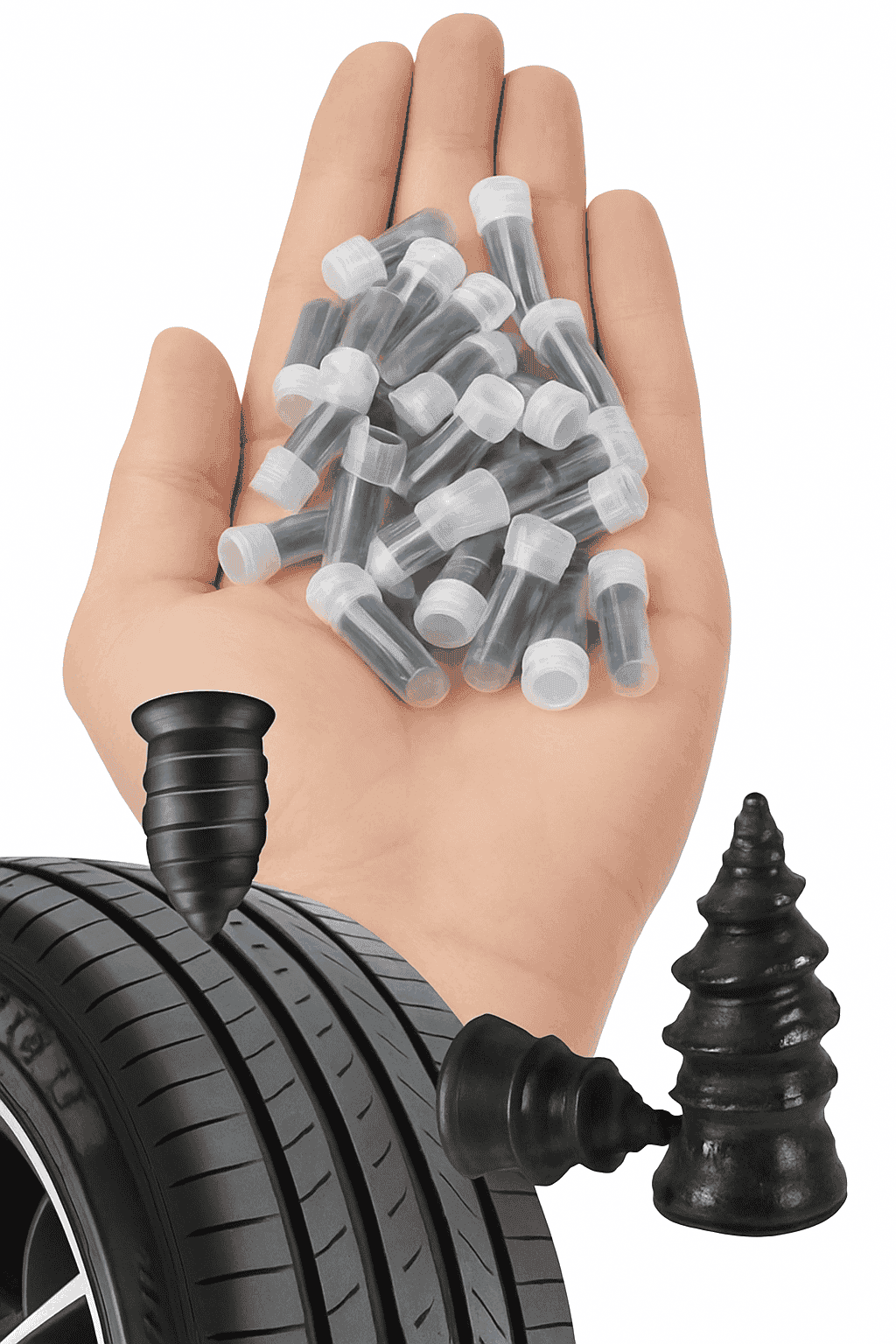 Universal Tire Repair Rubber Nail Set for Quick Puncture Fixes-5S5L Mix