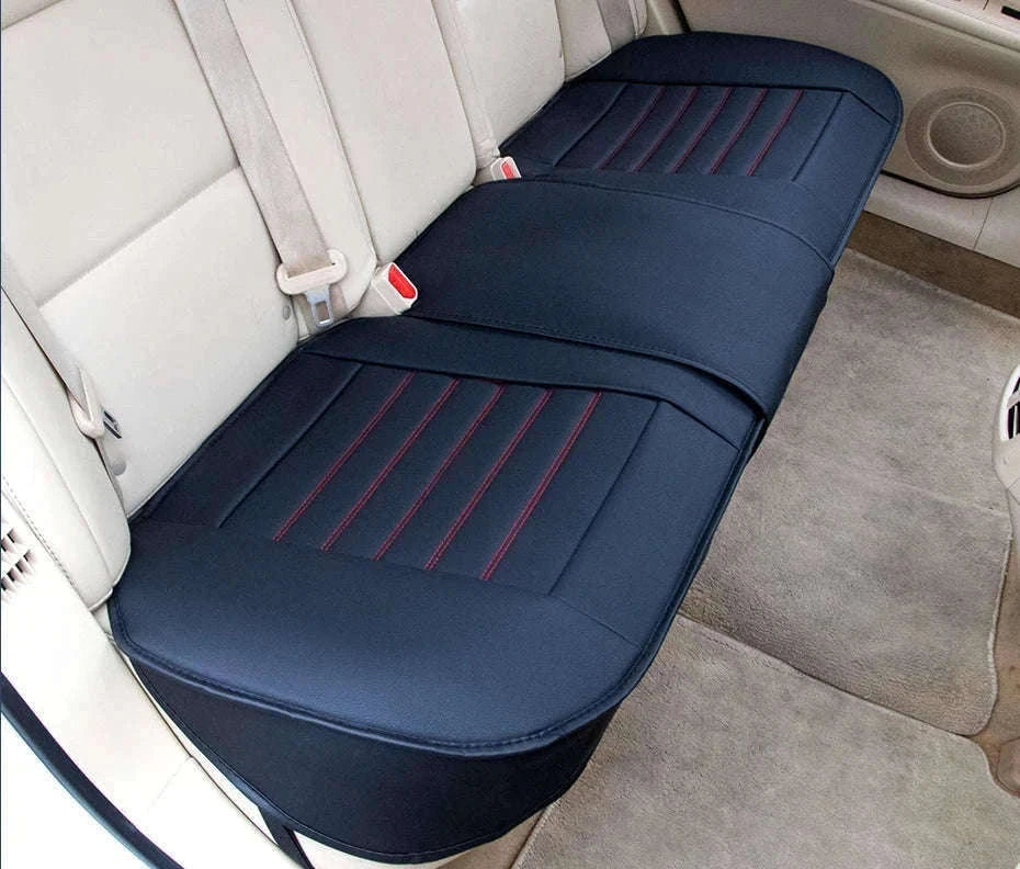Universal Wrapped Car Seat Cover Breathable Wear-Resistant PU Leather-Red rear 1pc