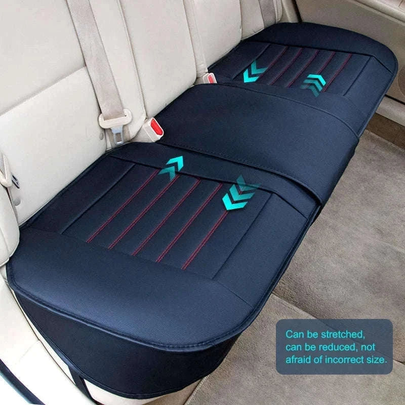 Universal Wrapped Car Seat Cover Breathable Wear-Resistant PU Leather-Red rear 1pc
