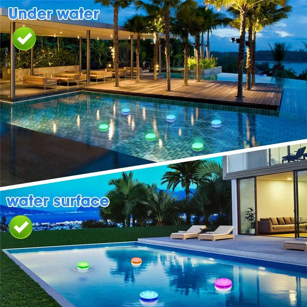 Updated Submersible 13LED Underwater Pool Light with Remote Control-1 Light 1 Controller / 7cm