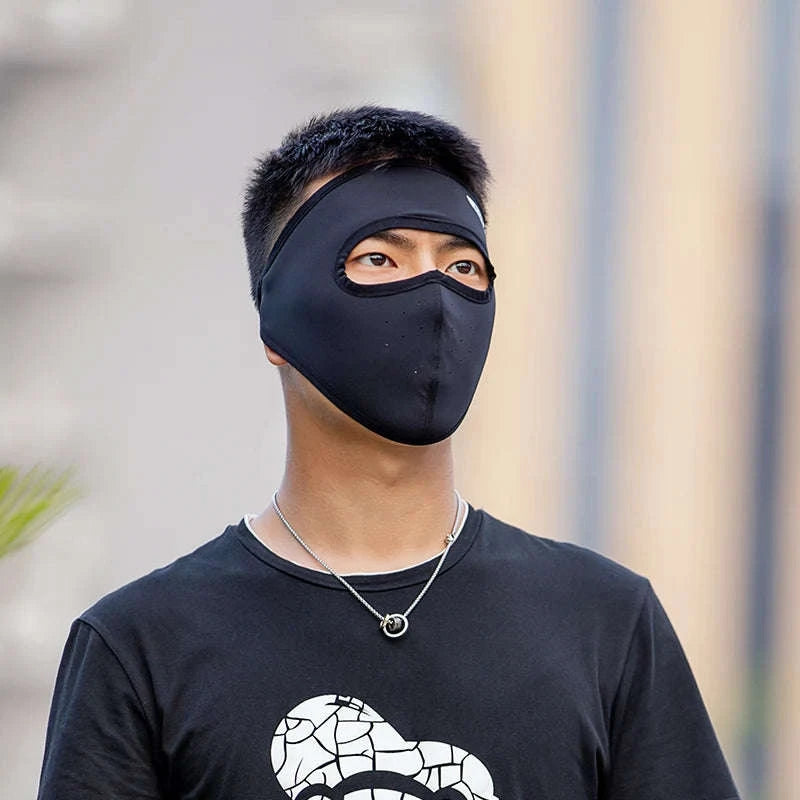 UPF 50+ Sun Protection Face Mask Breathable Ice Silk Cycling Scarf-MZ002W / One Size