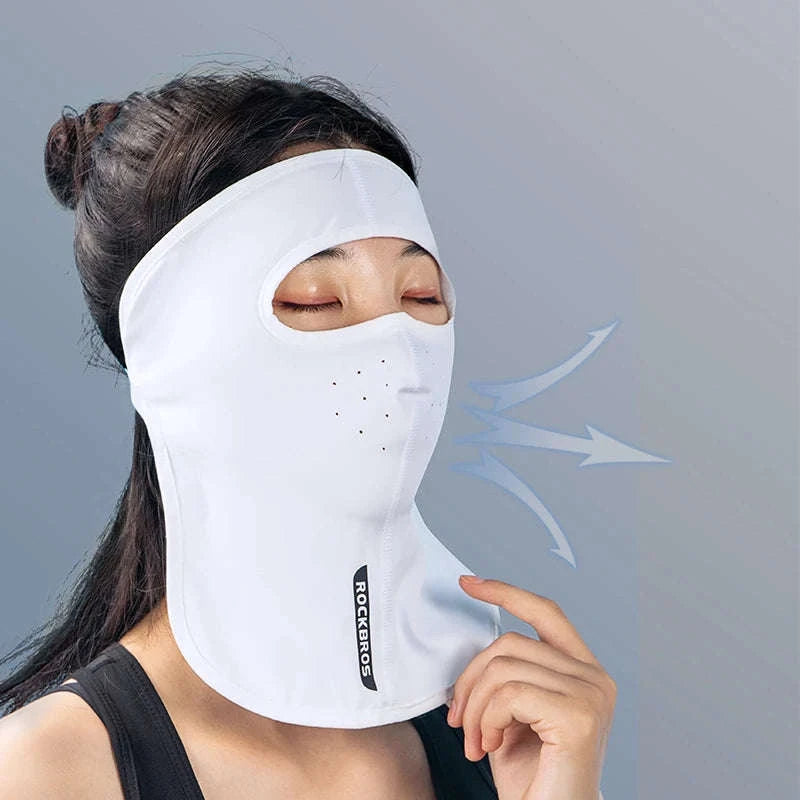 UPF 50+ Sun Protection Face Mask Breathable Ice Silk Cycling Scarf-MZ002W / One Size