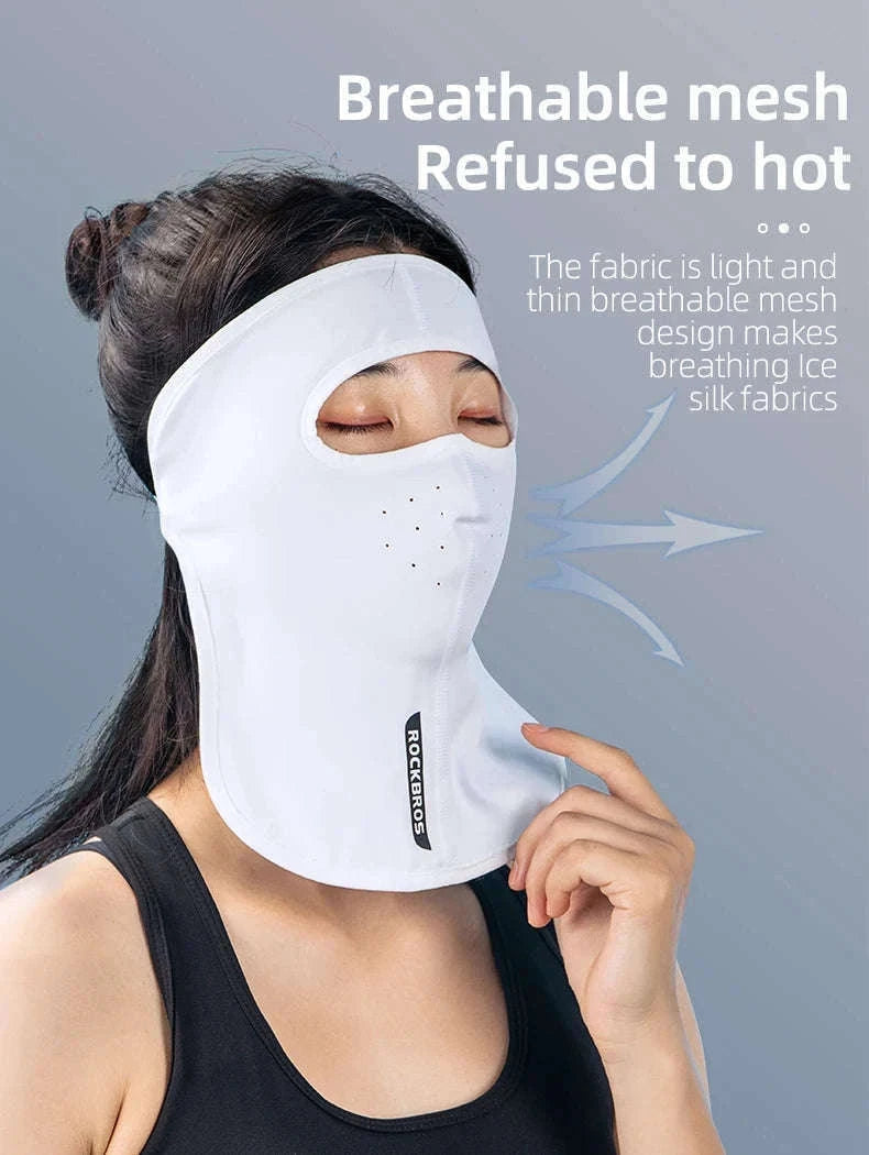UPF 50+ Sun Protection Face Mask Breathable Ice Silk Cycling Scarf-MZ002W / One Size