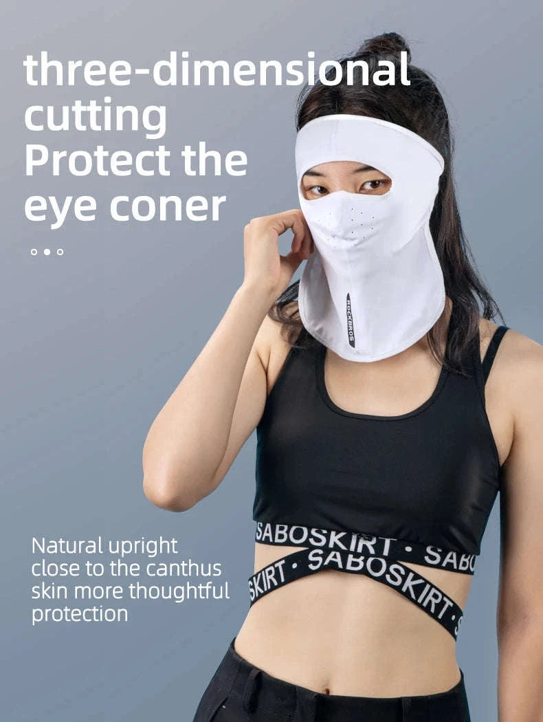UPF 50+ Sun Protection Face Mask Breathable Ice Silk Cycling Scarf-MZ002W / One Size