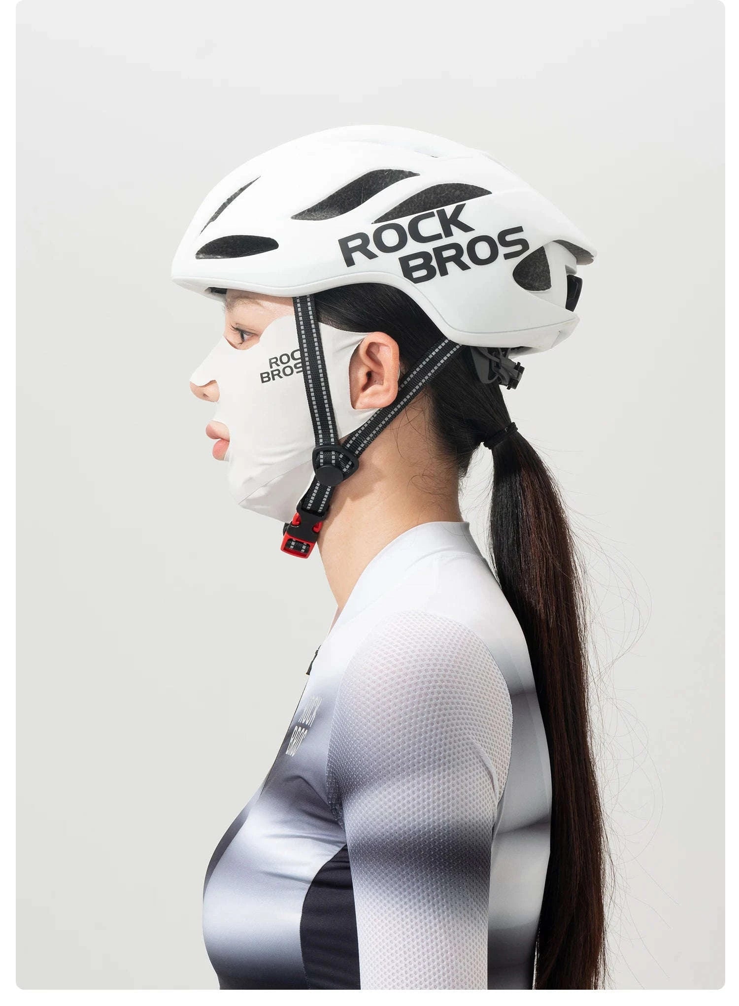 UPF50+ Ice Silk Cycling Face Mask for Sun Protection-1pcs KZ018-bk