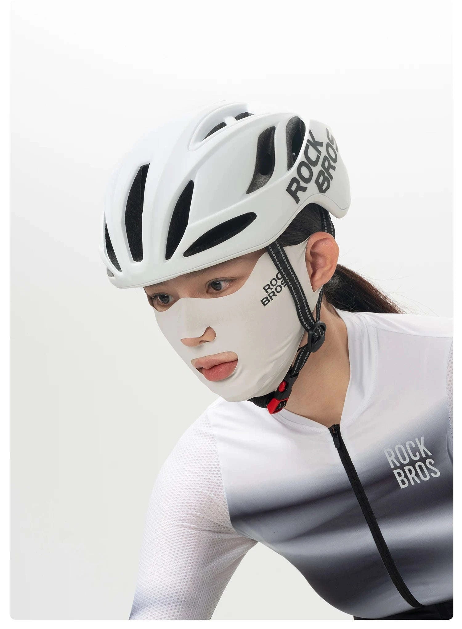 UPF50+ Ice Silk Cycling Face Mask for Sun Protection-1pcs KZ018-bk