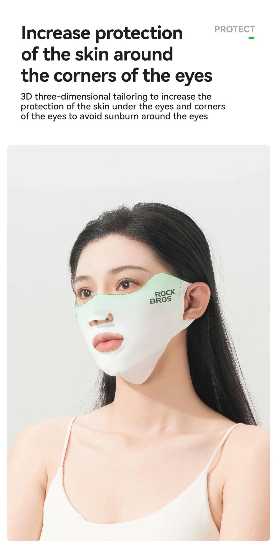 UPF50+ Ice Silk Cycling Face Mask for Sun Protection-1pcs KZ018-bk