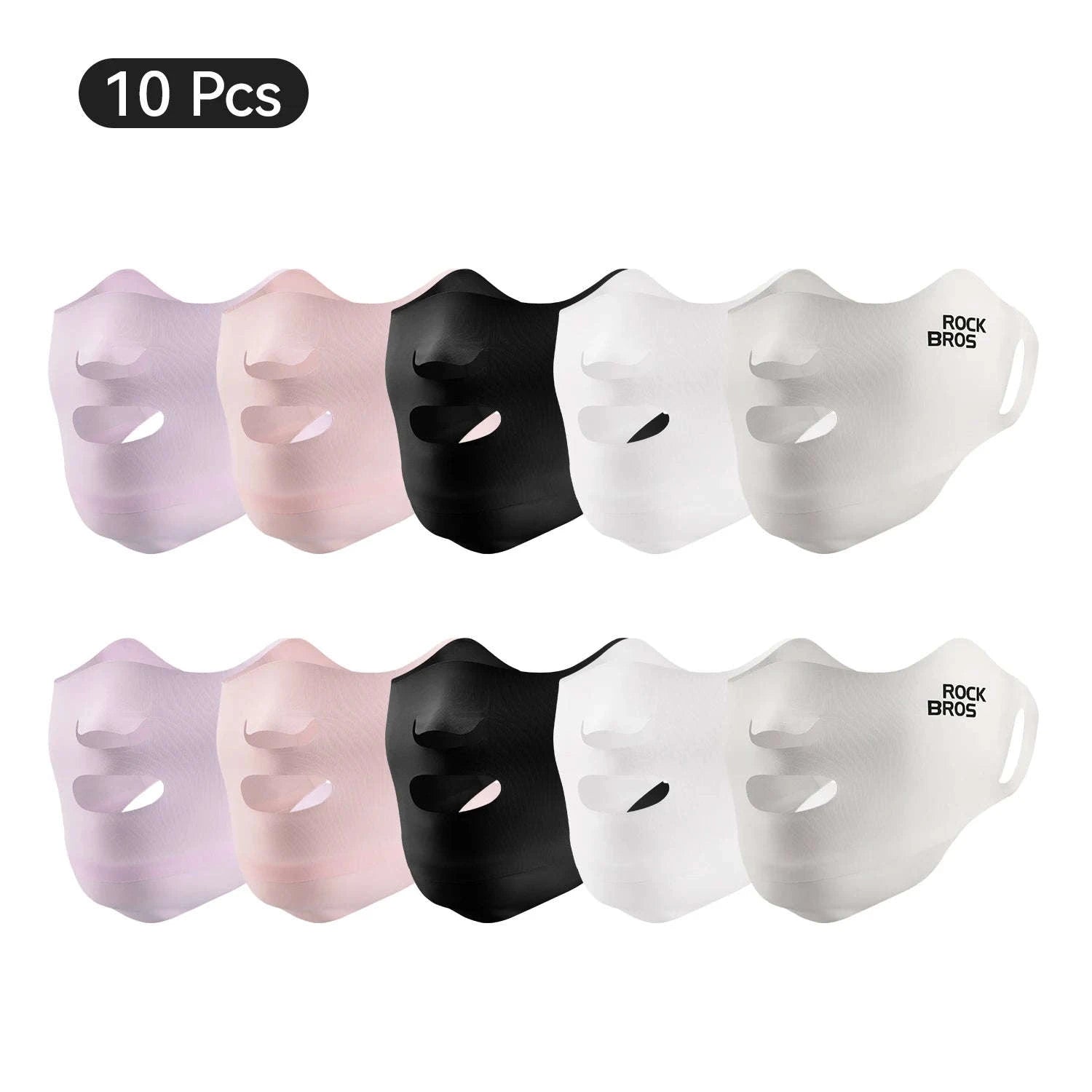 UPF50+ Ice Silk Cycling Face Mask for Sun Protection-1pcs KZ018-bk