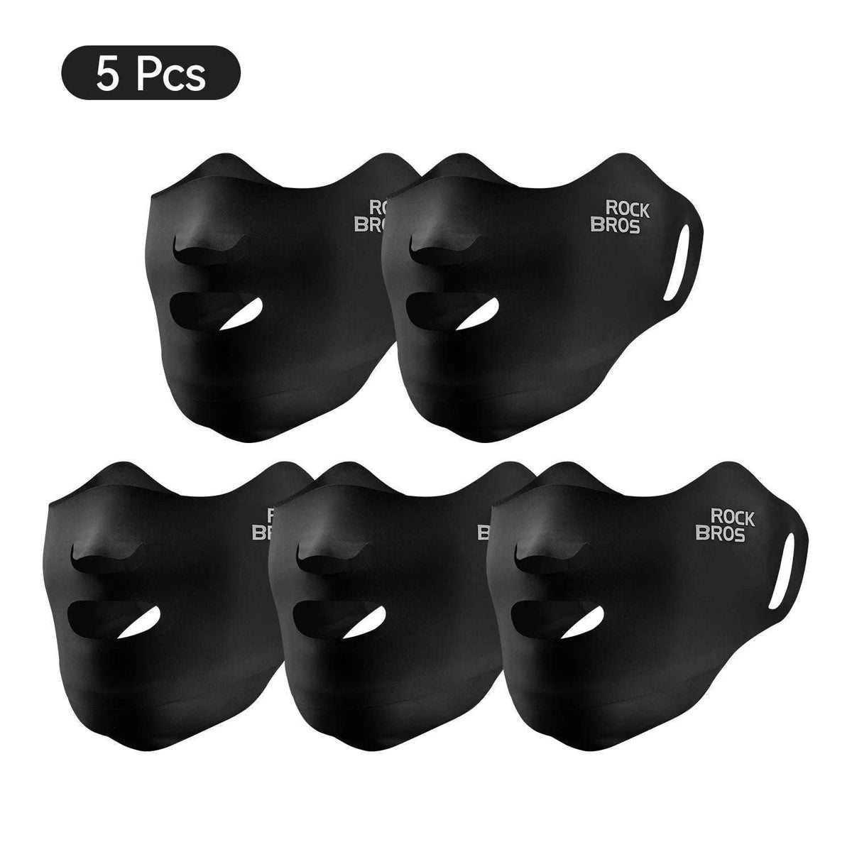 UPF50+ Ice Silk Cycling Face Mask for Sun Protection-1pcs KZ018-bk