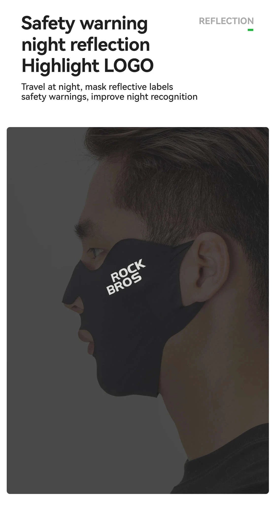 UPF50+ Ice Silk Cycling Face Mask for Sun Protection-1pcs KZ018-bk