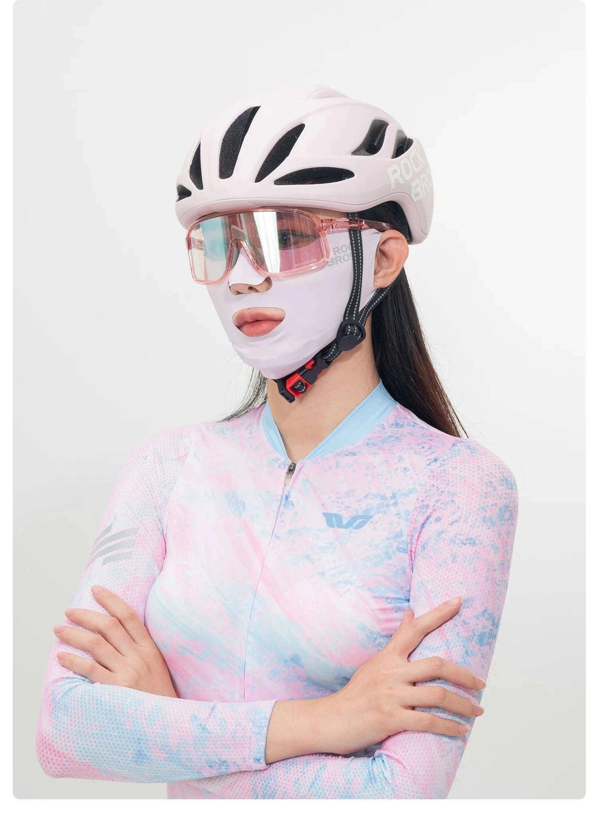 UPF50+ Ice Silk Cycling Face Mask for Sun Protection-1pcs KZ018-bk
