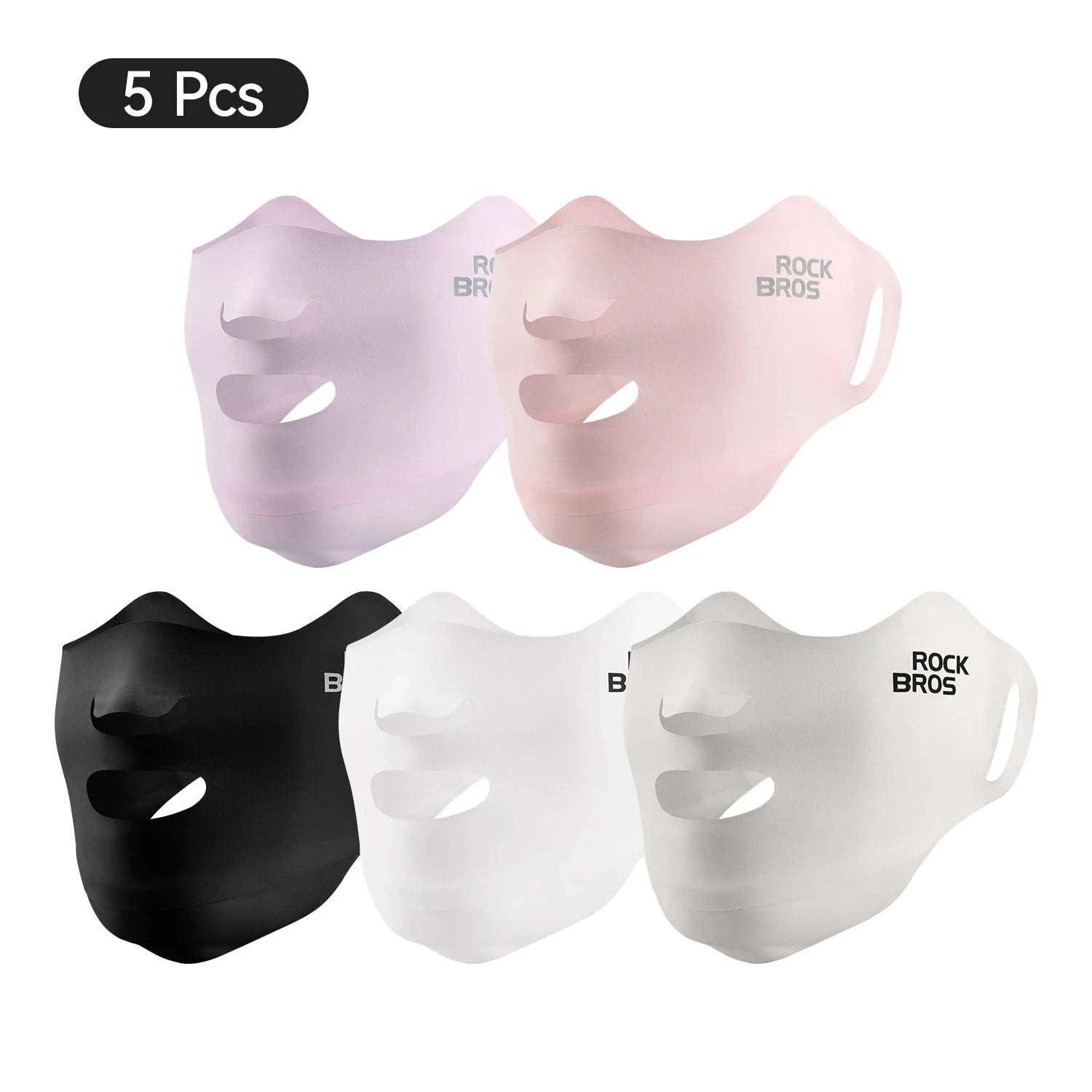 UPF50+ Ice Silk Cycling Face Mask for Sun Protection-1pcs KZ018-bk