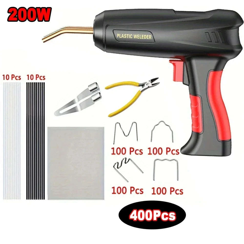 Upgraded 2‑in‑1 Plastic Welding Kit Hot Stapler & Staples-Red 1200Pcs / 110V