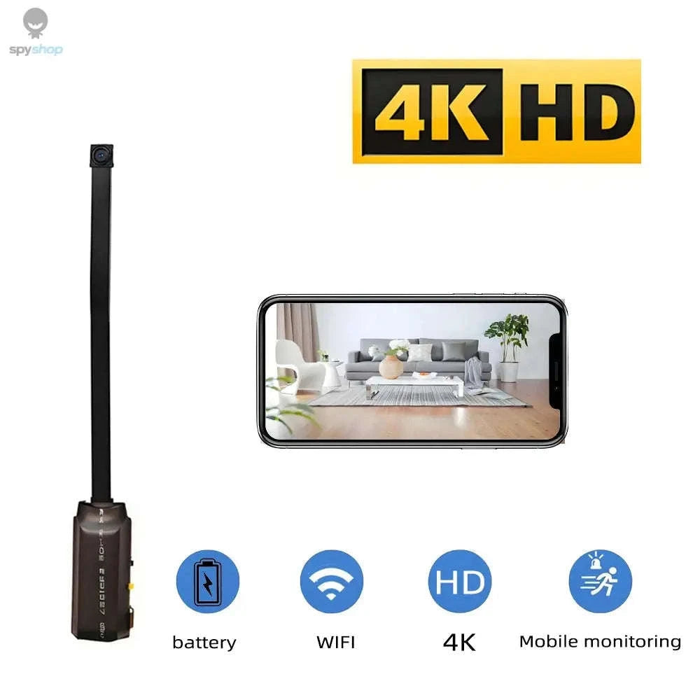 Upgraded 4K HD Mini WiFi Camera-90 degree camera / Add 128 GB card / CHINA