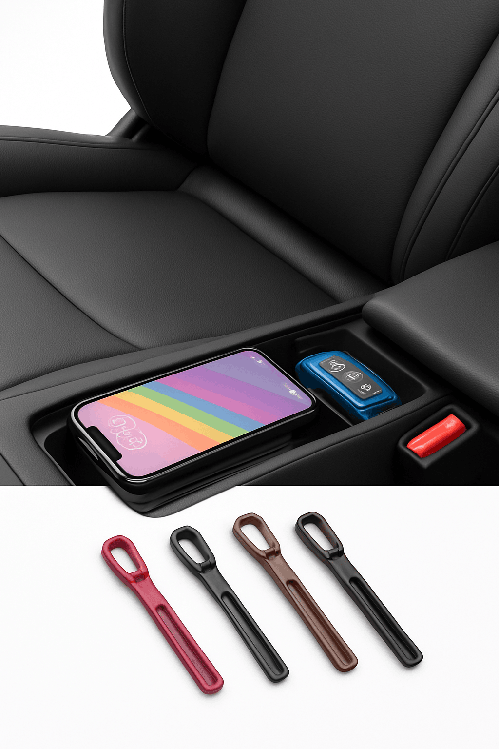 Upgraded Car Seat Gap Filler 2 Pcs Center Console Side Crevice Filler Strip-Brown 2pcs