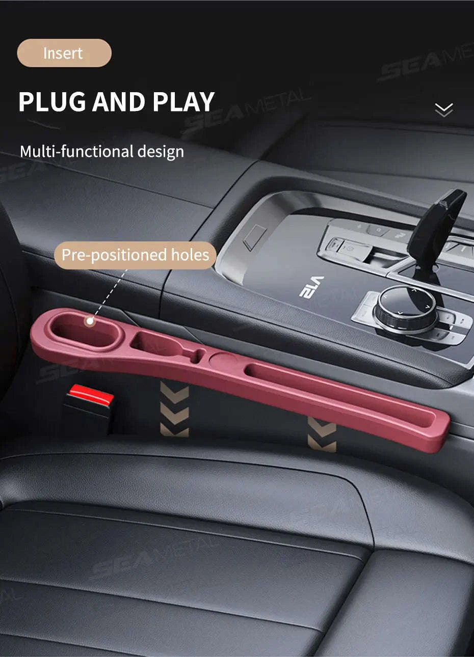 Upgraded Car Seat Gap Filler 2 Pcs Center Console Side Crevice Filler Strip-Brown 2pcs