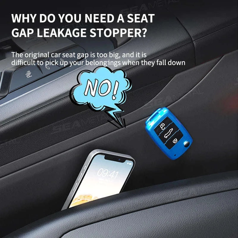Upgraded Car Seat Gap Filler 2 Pcs Center Console Side Crevice Filler Strip-Brown 2pcs