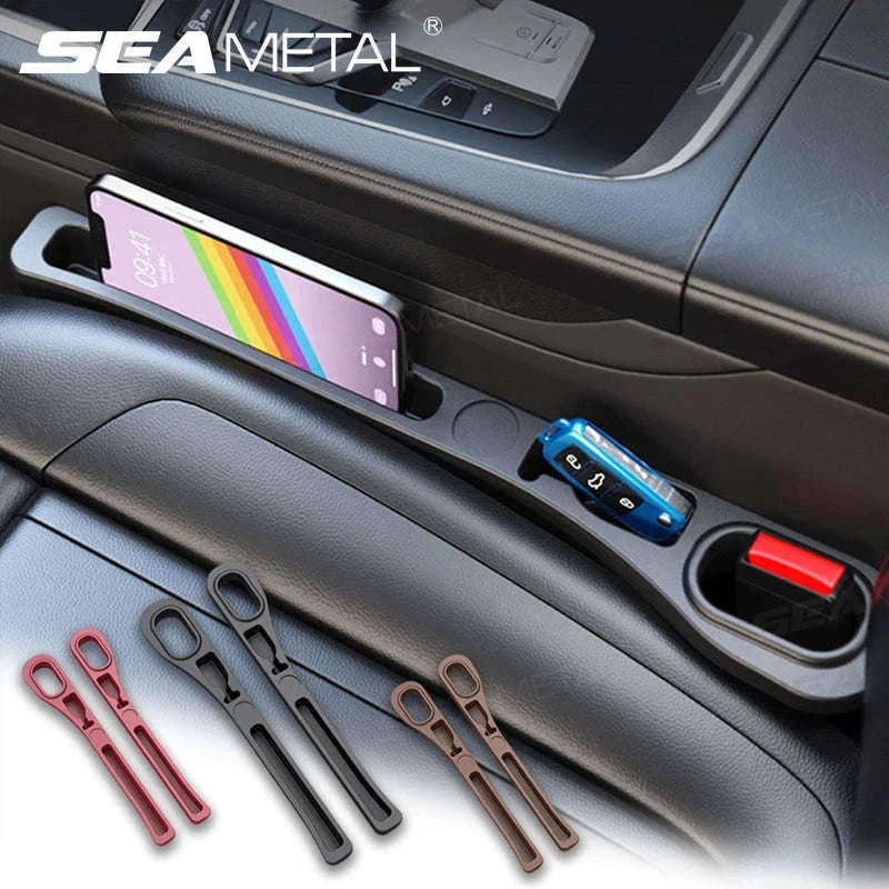 Upgraded Car Seat Gap Filler 2 Pcs Center Console Side Crevice Filler Strip-Brown 2pcs