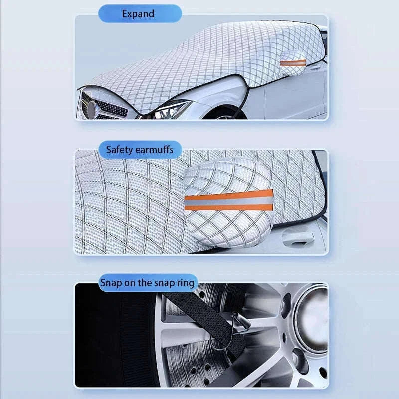 Upgraded Car Window Snow Cover with Hood Cover-Upgraded version