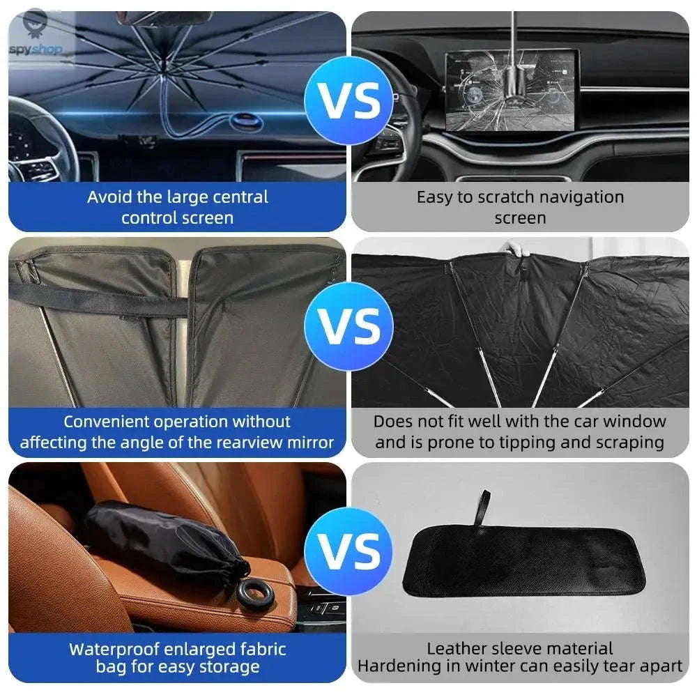 Upgraded Car Windshield Sunshade Umbrella – UV Protection and Heat Reduction-Pull Ring L