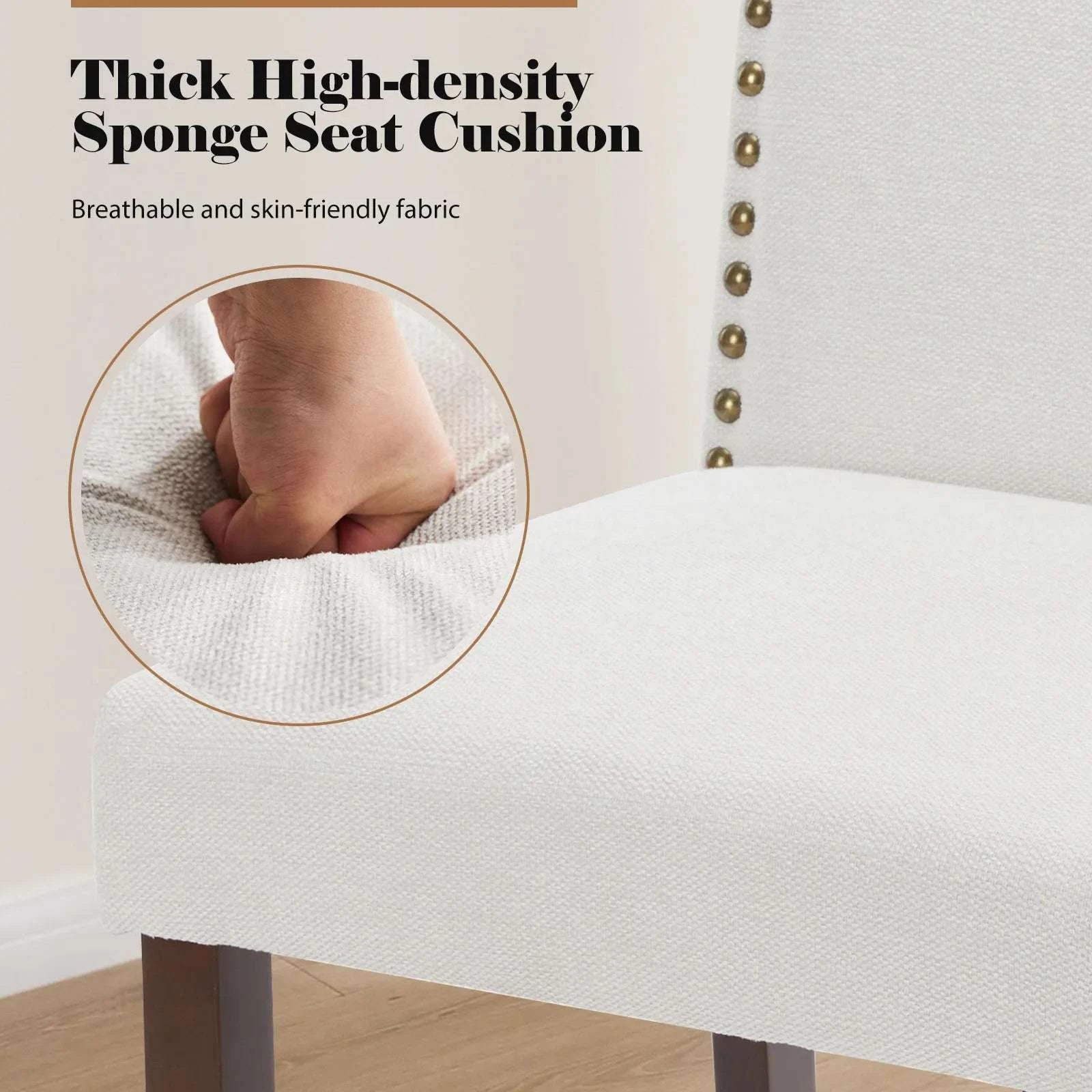 Upholstered Dining Chairs Set of 2 with Padded Backrest Cushion-LIGHT GRAY / United States