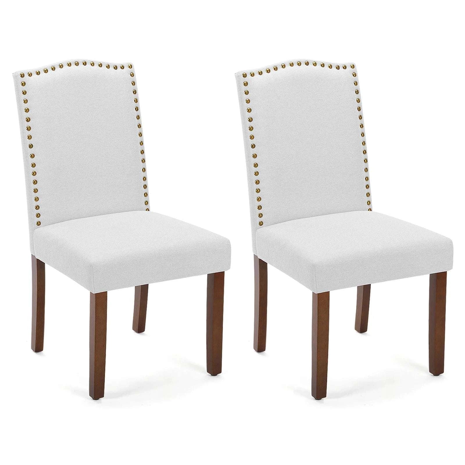 Upholstered Dining Chairs Set of 2 with Padded Backrest Cushion-LIGHT GRAY / United States