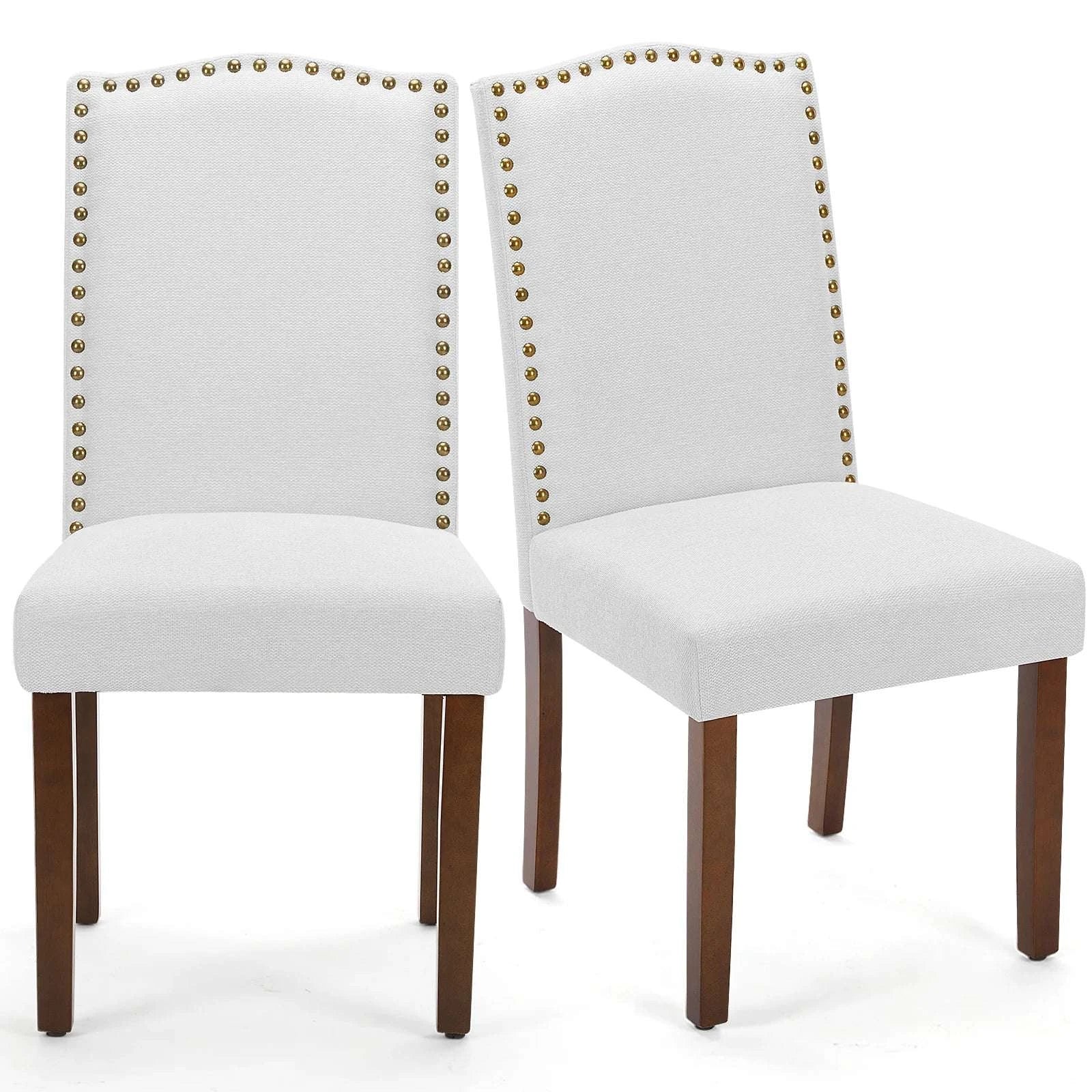 Upholstered Dining Chairs Set of 2 with Padded Backrest Cushion-LIGHT GRAY / United States