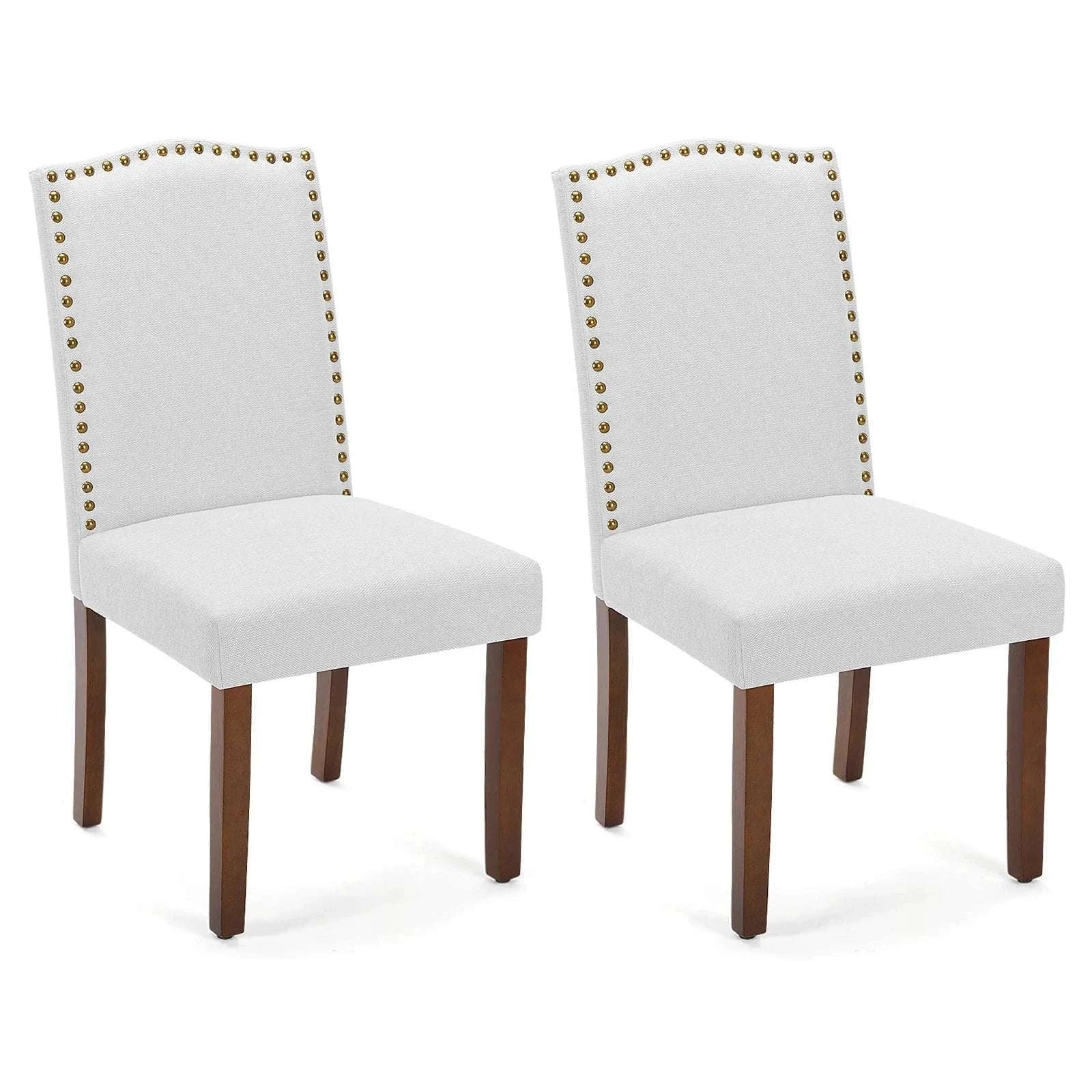 Upholstered Dining Chairs Set of 2 with Padded Backrest Cushion-LIGHT GRAY / United States