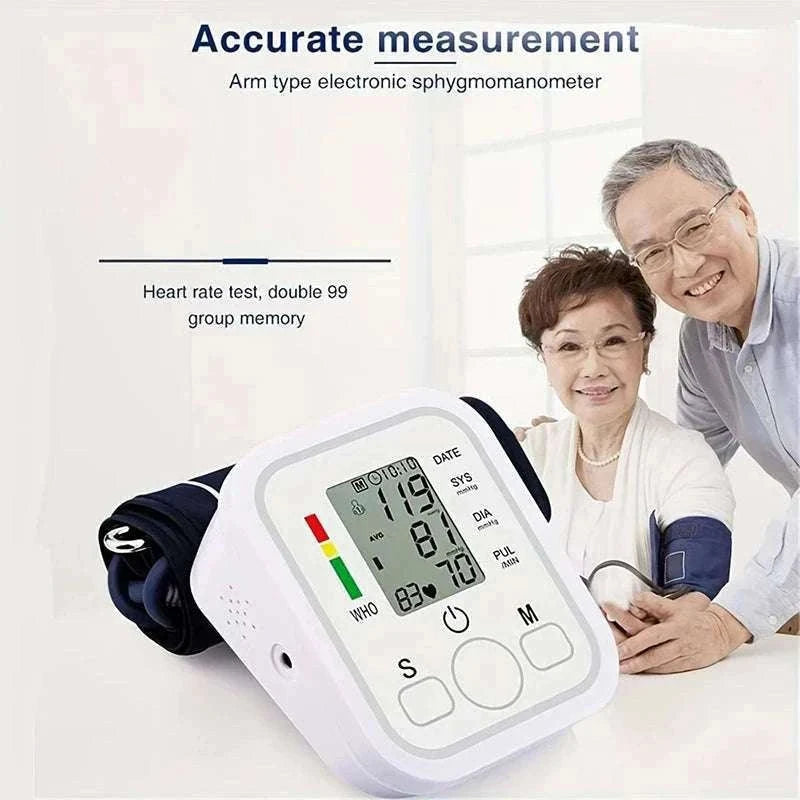 Upper Arm Automatic Blood Pressure Monitor for Home Checks-White