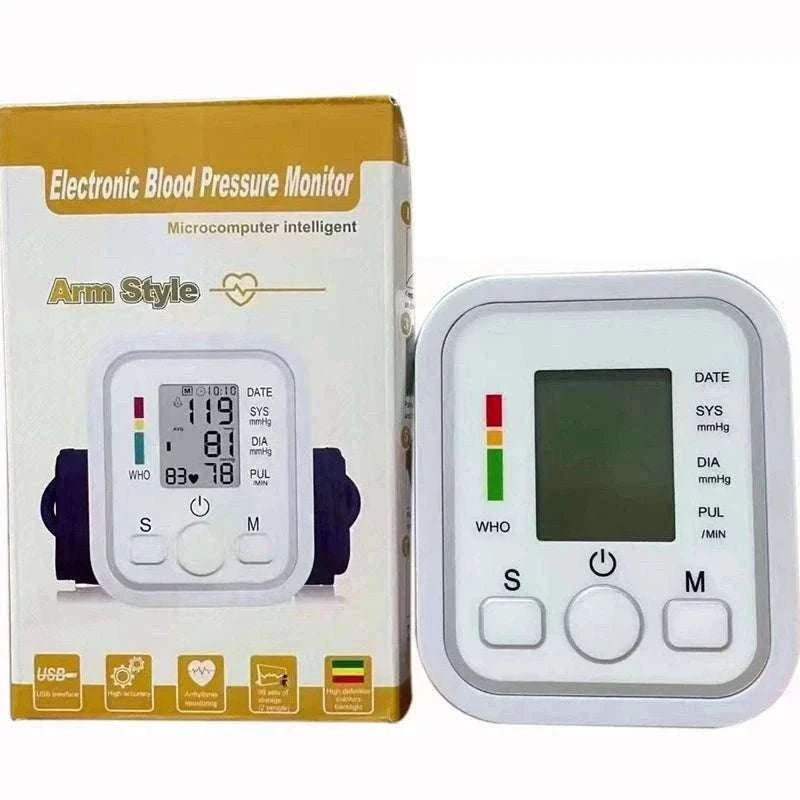 Upper Arm Automatic Blood Pressure Monitor for Home Checks-White