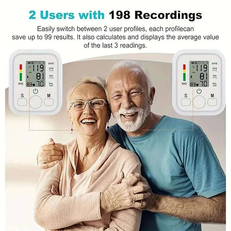Upper Arm Automatic Blood Pressure Monitor for Home Checks-White