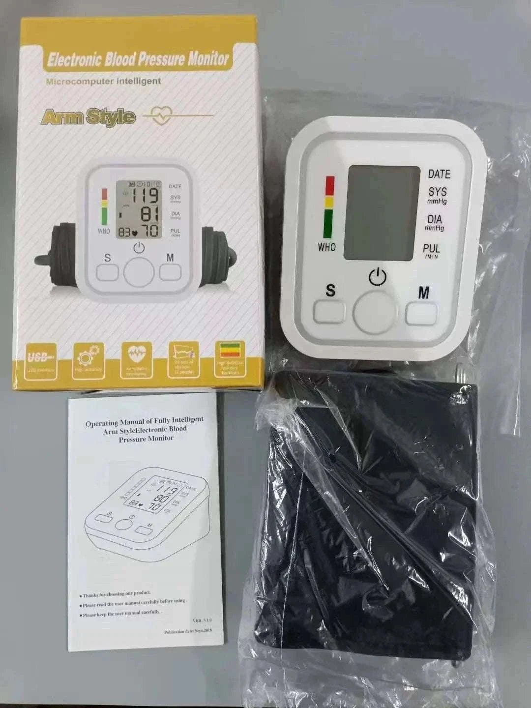 Upper Arm Automatic Blood Pressure Monitor for Home Checks-White