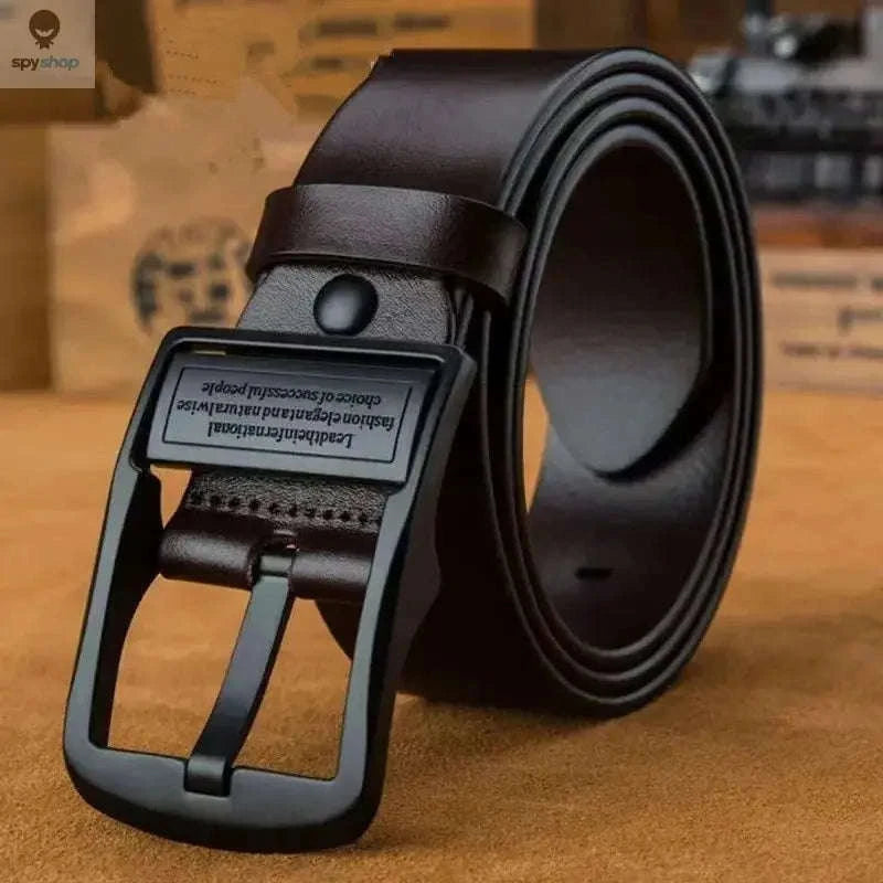 UrbanCraft Cowhide Leather Belt – Genuine Cowhide with Metal Pin Buckle-YK-coffee / 110cm