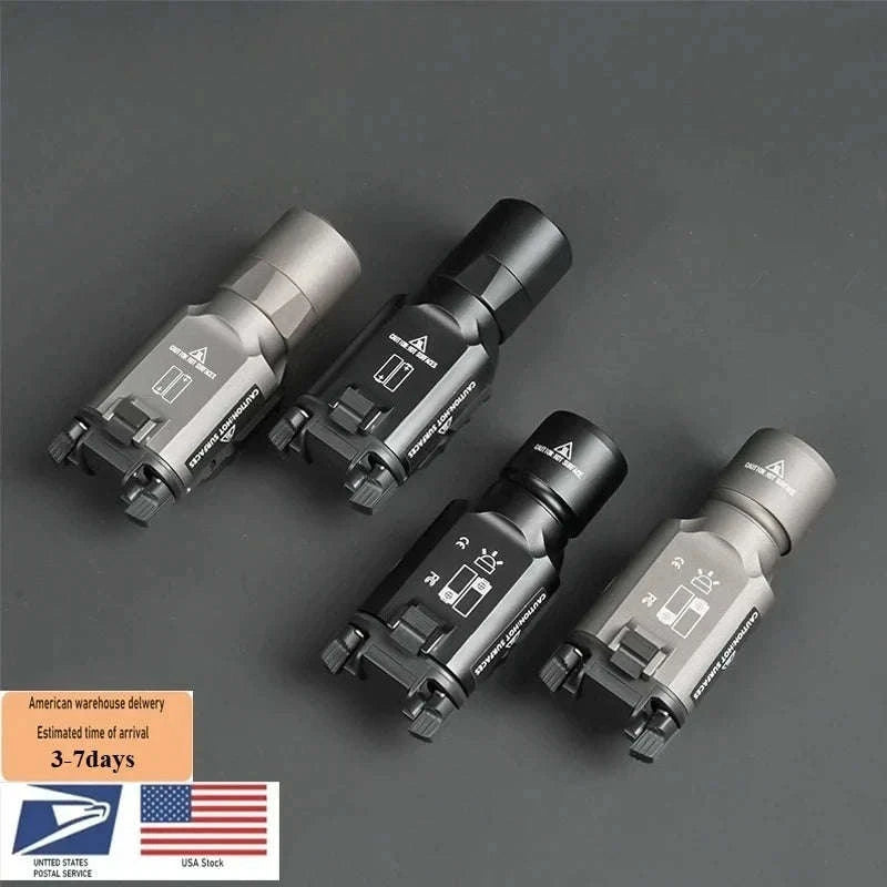 US Warehouse Metal SF X300 X300U Ultra Pistol Scout Light Tactical Rifle Airsoft Hunting Flashlight for 20mm Rail-X300U-DE / United States