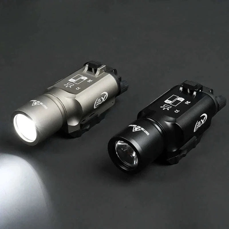 US Warehouse Metal SF X300 X300U Ultra Pistol Scout Light Tactical Rifle Airsoft Hunting Flashlight for 20mm Rail-X300U-DE / United States