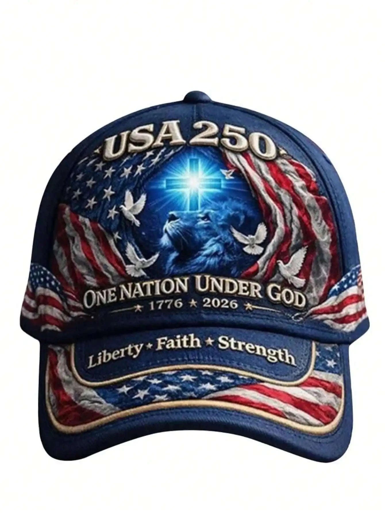 USA 250th Anniversary Lion of Judah Adjustable Baseball Cap-United States / 004BQM / 004BQM