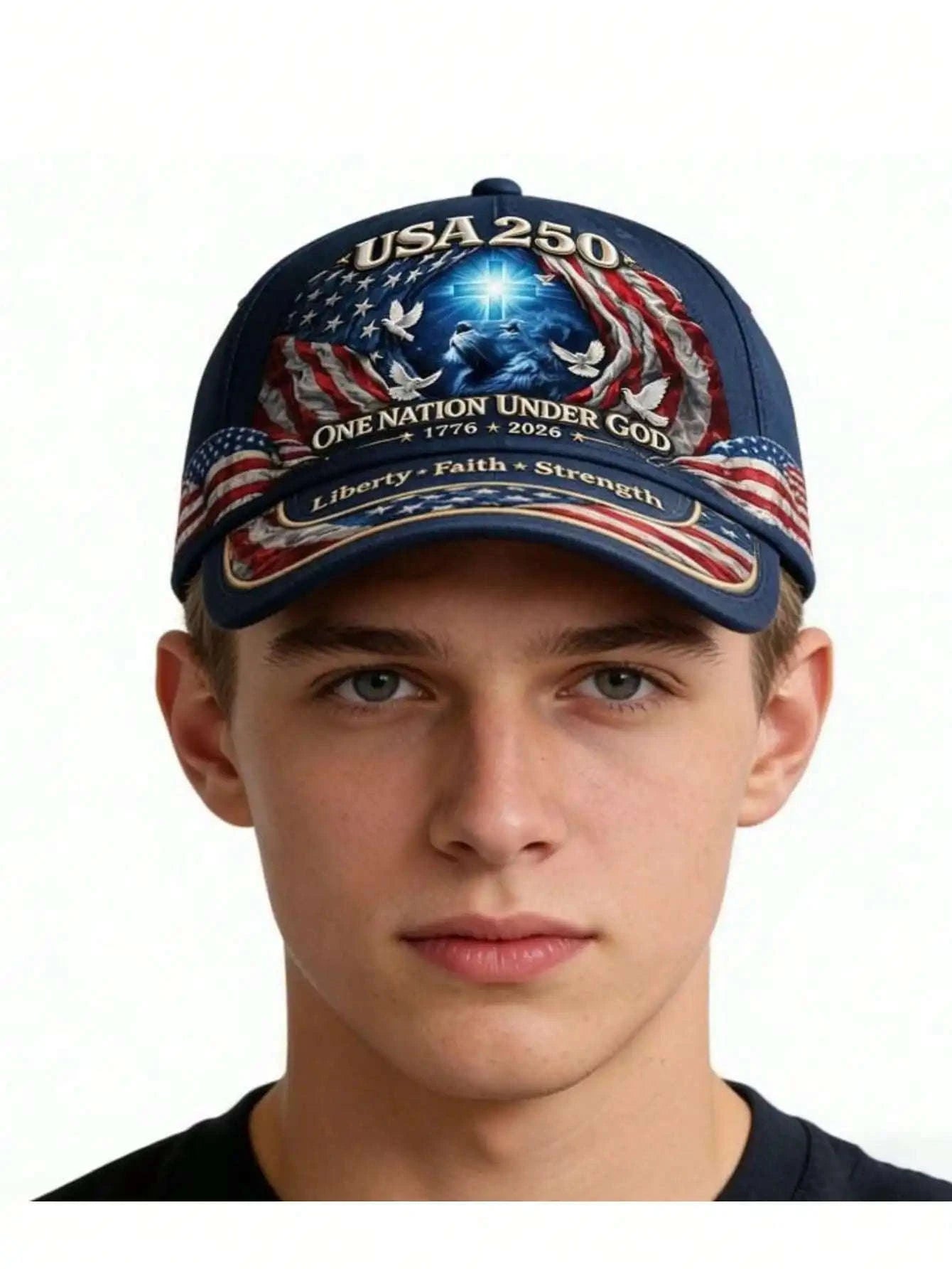 USA 250th Anniversary Lion of Judah Adjustable Baseball Cap-United States / 004BQM / 004BQM