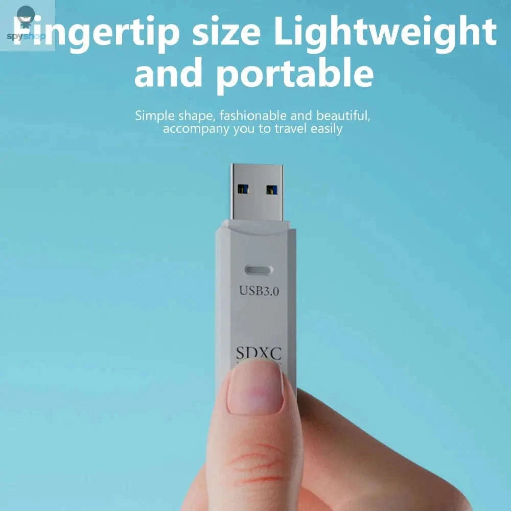 USB 3.0 Card Reader – 2‑in‑1 Micro TF & SD High‑Speed Adapter-USB3.0 White