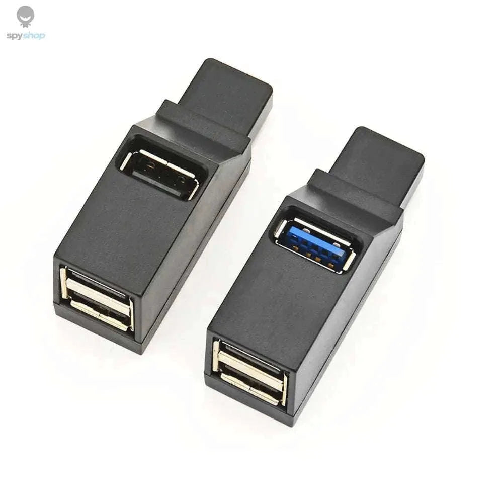USB 3.0 Hub Adapter 3-Port Splitter for Faster Device Access-Black USB 2.0