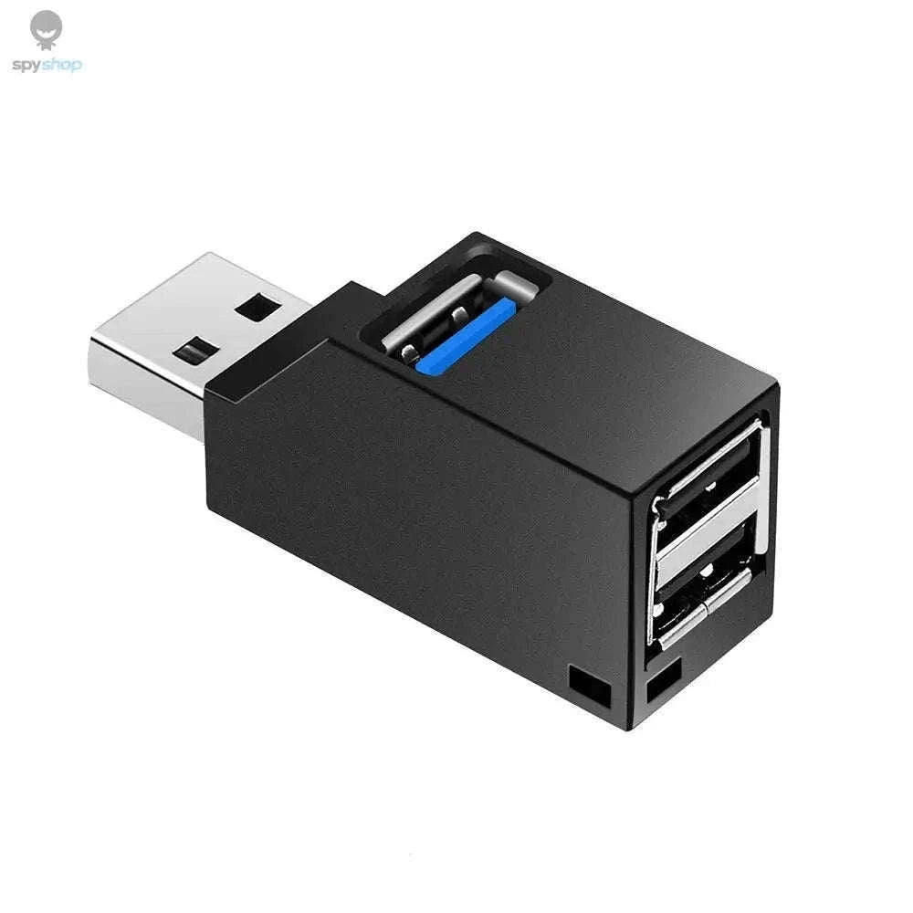 USB 3.0 Hub Adapter 3-Port Splitter for Faster Device Access-Black USB 2.0