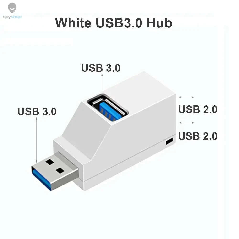 USB 3.0 Hub Adapter Extender – 3 Port Splitter-Black USB 2.0