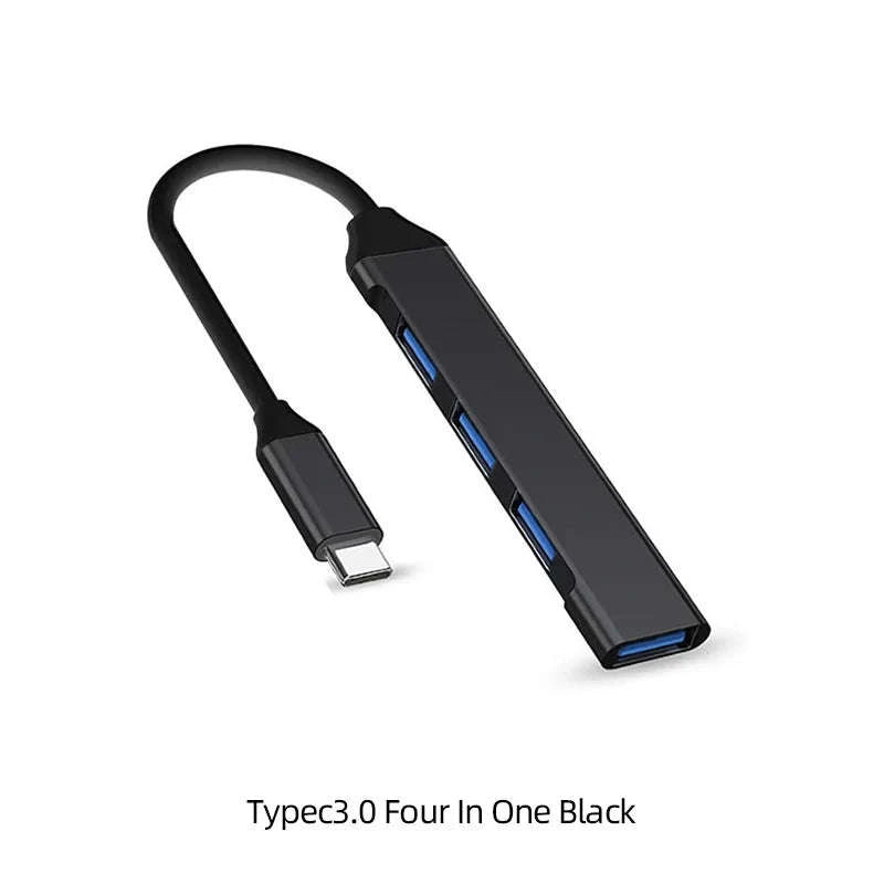 USB 3.0 Hub with 4 High‑Speed Ports-USB Gray