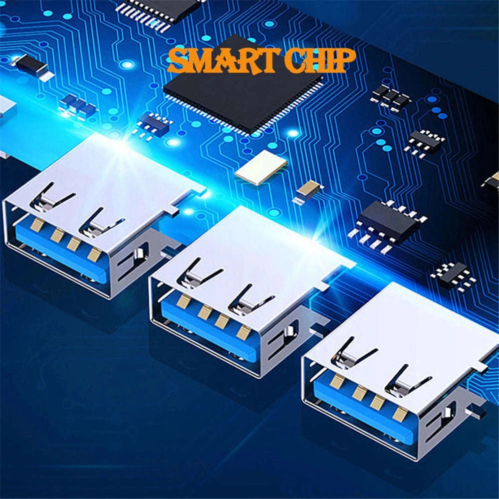 USB 3.0 Hub with 4 High‑Speed Ports-USB Gray