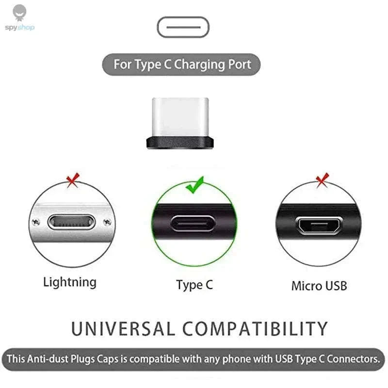 USB‑C Dust Plug Set – Metal Port Covers with Cleaning Brush for Universal Protection-5PCS Sliver