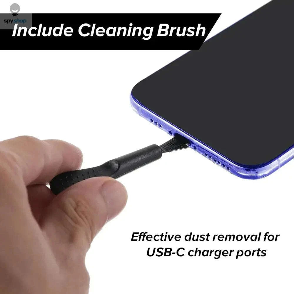USB‑C Dust Plug Set – Metal Port Covers with Cleaning Brush for Universal Protection-Silver