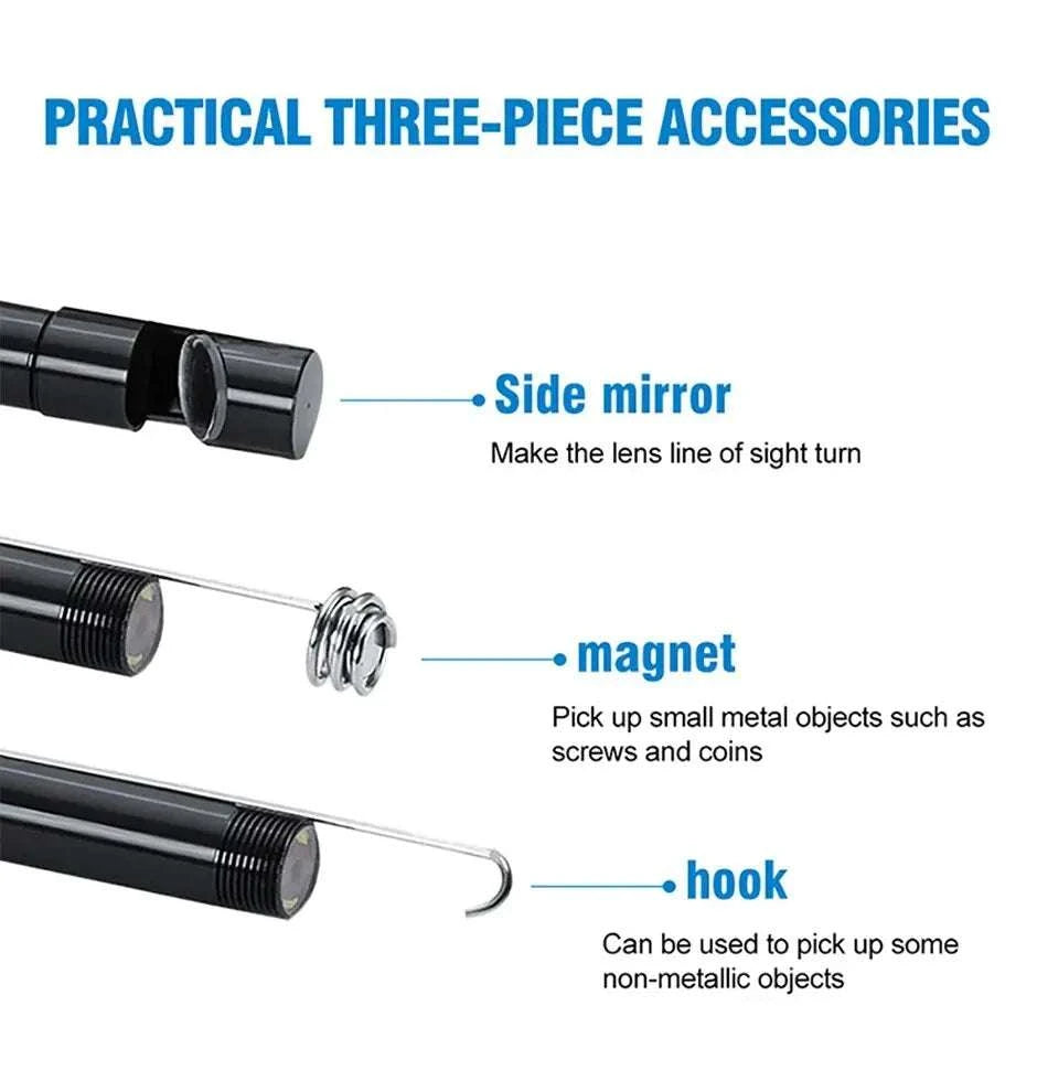 USB C Endoscope Camera 5.5mm Borescope with LED Lights-United States / Soft Cable / 1m