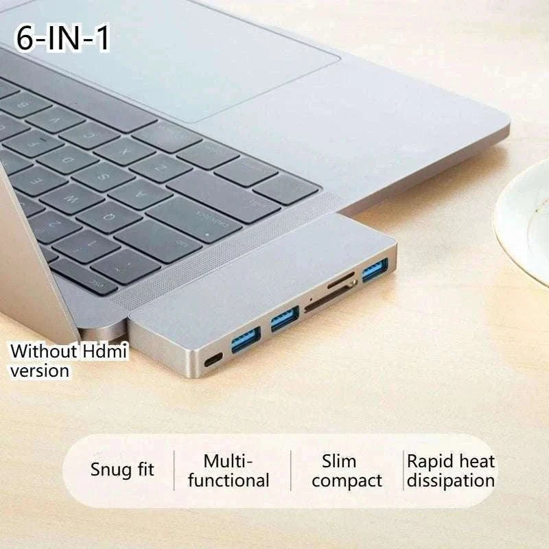 USB-C Hub to HDMI 4K Adapter with PD and Card Reader-2T 7 in 1 Gray