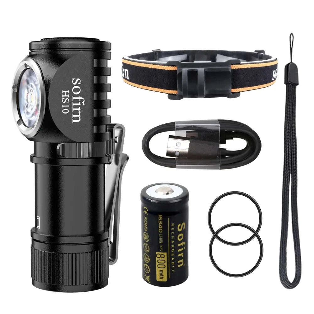 USB-C Rechargeable Mini 16340 Headlamp 1100lm with Magnetic Tail and TIR Optics-4000k / Poland / with 16340 battery