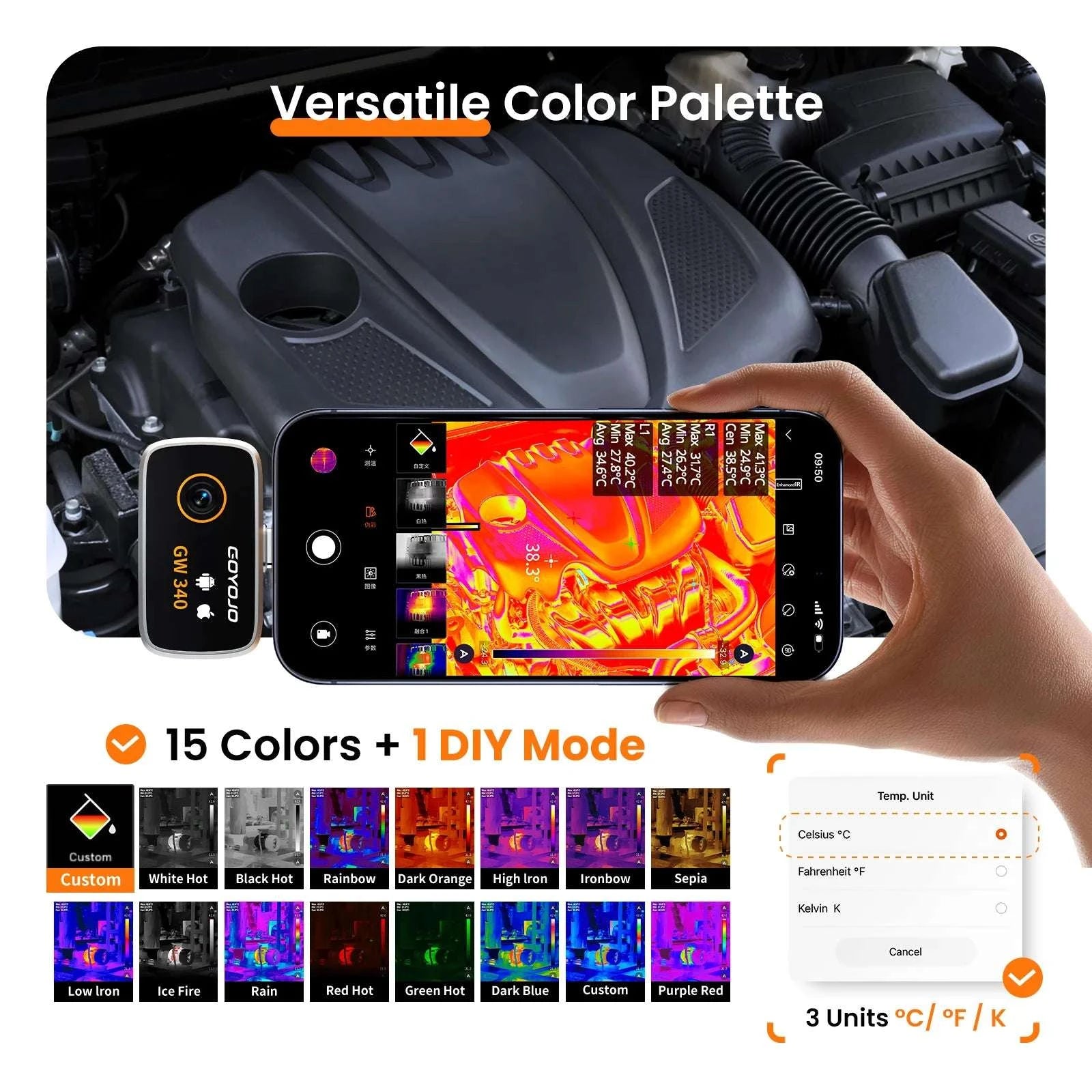 USB-C Thermal Camera 512x384 for iPhone 15+ & Android-GW340 / United States